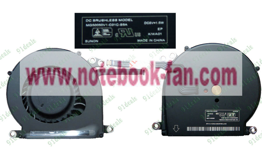 Macbook Air A1370 11" 1.6GHz CPU Cooling Fan MG50050V1-C01C-S9A Macbook Air A1370 11" 1.6GHz CPU Cooling Fan MG50050V1-C01C-S9A