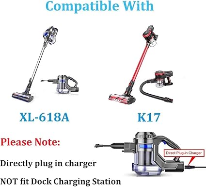 26V Vacuum Charger Compatible with MOOSOO M X6 XL618 XL-618A K17 K17 Pro VC01 M24 M8 Cordless Vacu 26V Vacuum Charger Compatible with MOOSOO M X6 XL618 XL-618A K17 K17 Pro VC01 M24 M8 Cordless Vacu