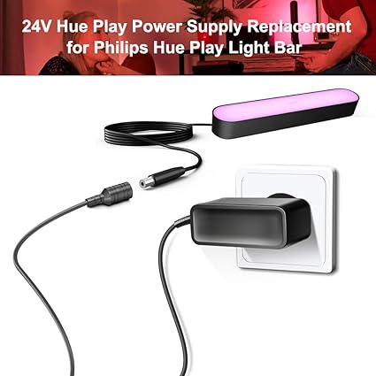 24V AC Adapter for Philips Hue Lightstrip Plus 2.0 HUE20 800276 800268 555334 Light Strip HUESTRIPMK 24V AC Adapter for Philips Hue Lightstrip Plus 2.0 HUE20 800276 800268 555334 Light Strip HUESTRIPMK