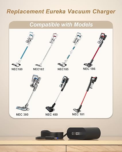 for Eureka MC2805A Charger Power Cord Compatible with Eureka Rapid Clean Pro/Stylus Lightweight Co for Eureka MC2805A Charger Power Cord Compatible with Eureka Rapid Clean Pro/Stylus Lightweight Co