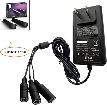 24V AC/DC Adapter Compatible with Philips Hue Play Light bar Starter Set 440400980001 440400982931 S 24V AC/DC Adapter Compatible with Philips Hue Play Light bar Starter Set 440400980001 440400982931 S