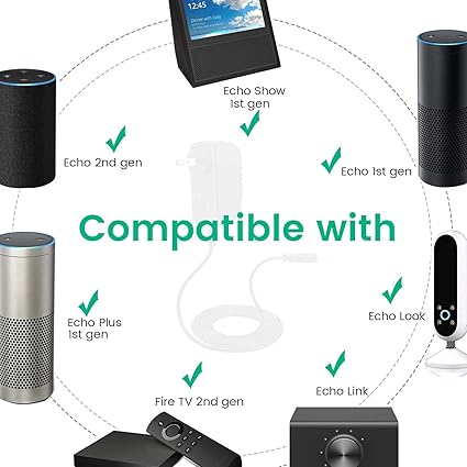 21W Power Cord Replacement for Alexa Echo Show (1st Gen), Echo Plus (1st Gen), Fire TV (2nd Gen) - A 21W Power Cord Replacement for Alexa Echo Show (1st Gen), Echo Plus (1st Gen), Fire TV (2nd Gen) - A