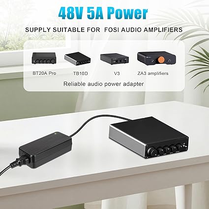 for Fosi Audio Power Supply Adapter, 48V 5A, Compatible with BT20A Pro, TB10D, V3, ZA3 Amplifiers C for Fosi Audio Power Supply Adapter, 48V 5A, Compatible with BT20A Pro, TB10D, V3, ZA3 Amplifiers C