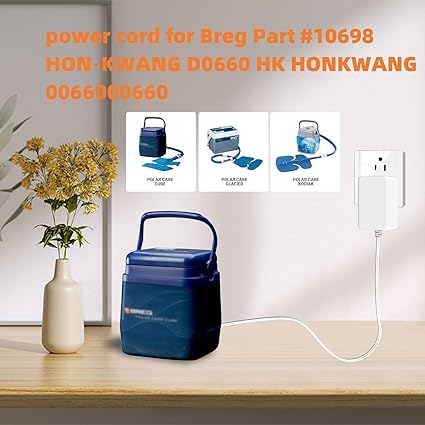 6V Power Cord for Breg Polar Care Cube #10698 Compatible with HON-Kwang D0660 HK HONKWANG D 0660 006 6V Power Cord for Breg Polar Care Cube #10698 Compatible with HON-Kwang D0660 HK HONKWANG D 0660 006
