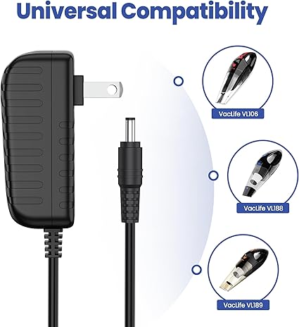 12.6V AC/DC Adapter for VacLife VL106 VL188 VL189 VL706 VL188-N H-111 H-106 H106 Handheld Vacuum Car 12.6V AC/DC Adapter for VacLife VL106 VL188 VL189 VL706 VL188-N H-111 H-106 H106 Handheld Vacuum Car